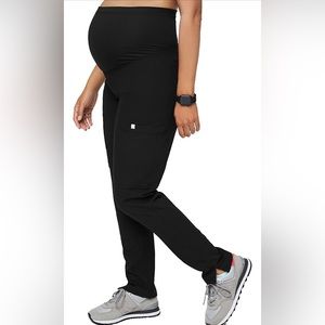 FIGS Maternity black Yola Petite Skinny Scrub Pants